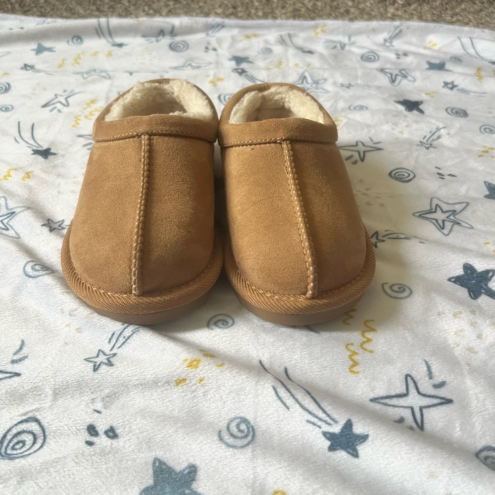 Cozy Tan Suede Slippers